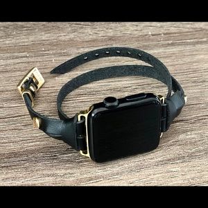 Gold Apple Watch Leather Bracelet iWatch Strap